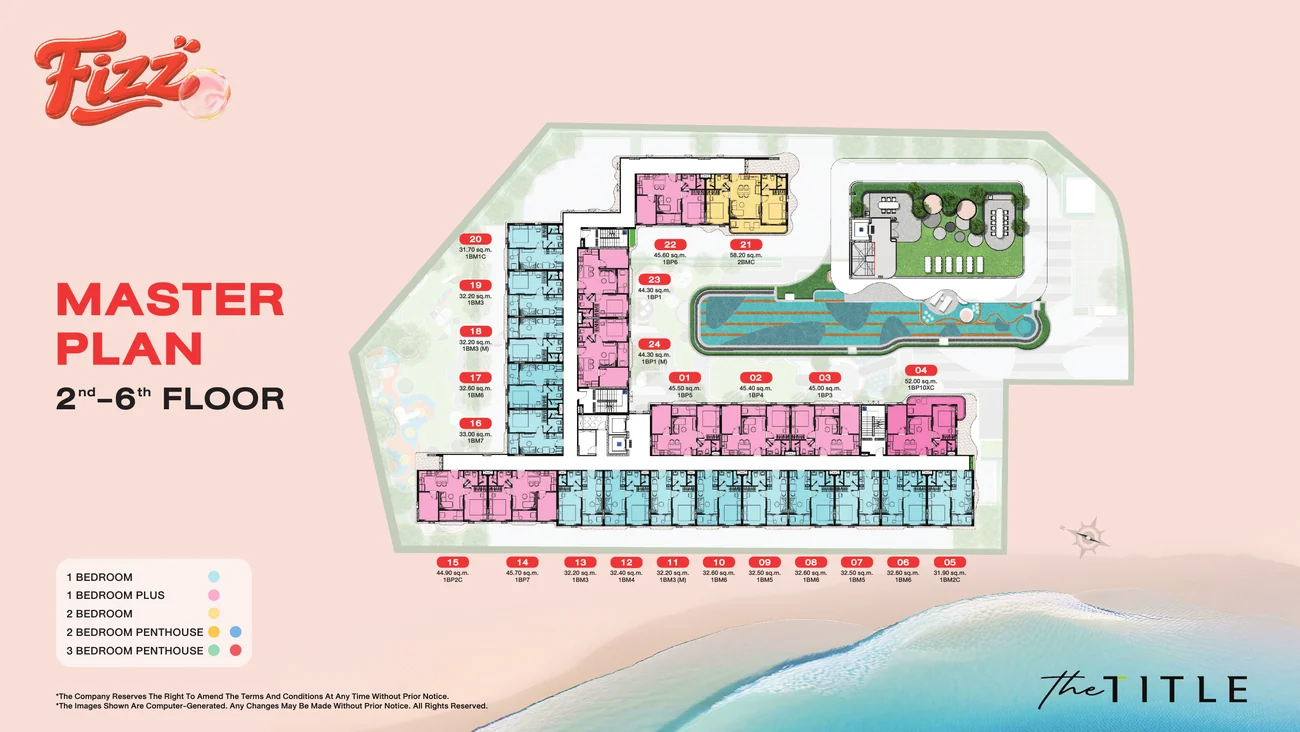 FIZZ site plan · floors 2–6