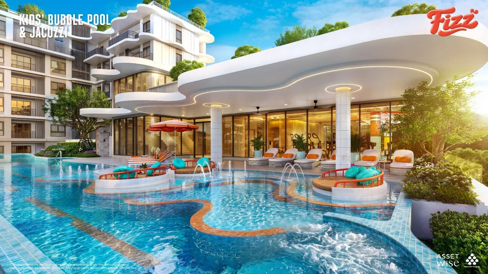 The Title FIZZ artist’s impression: Poolside at the clubhouse