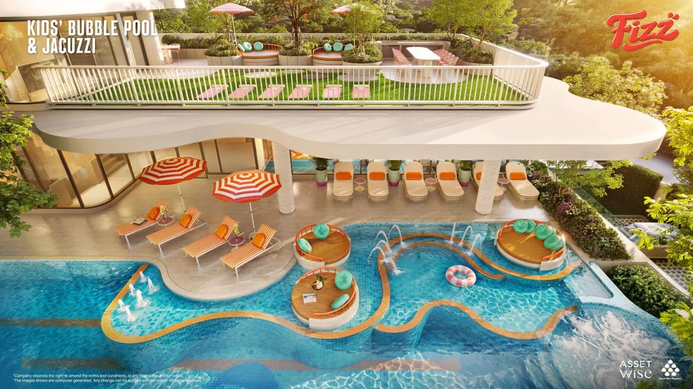 The Title FIZZ artist’s impression: Kids’ pool and jacuzzi