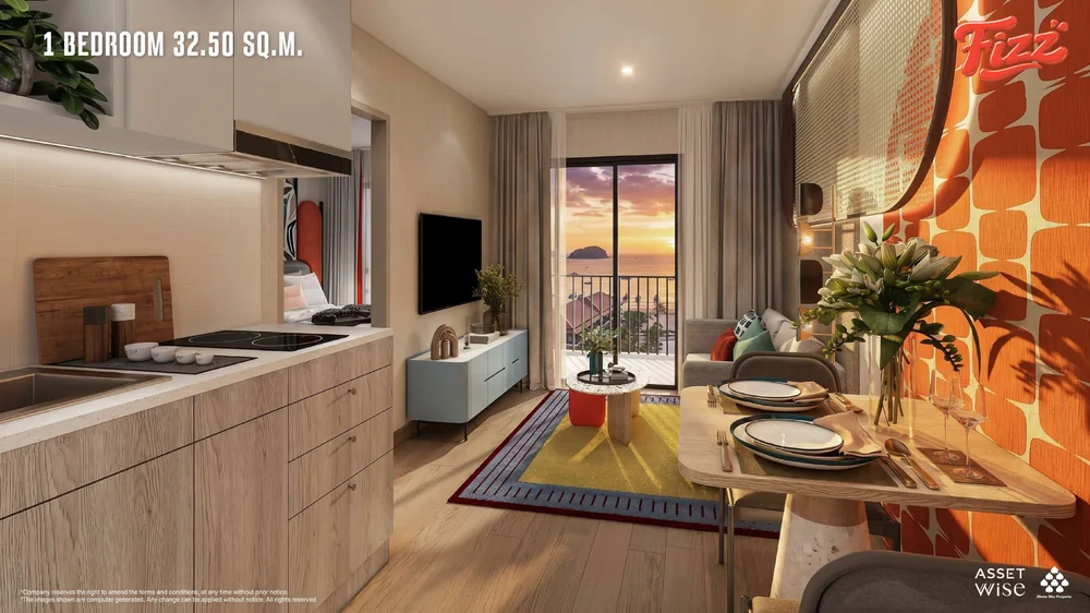 The Title FIZZ artist’s impression: One-bedroom residence · living area