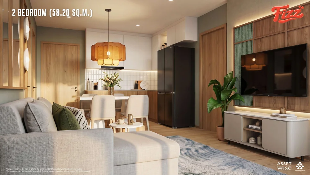 The Title FIZZ artist’s impression: Two-bedroom residence · living area